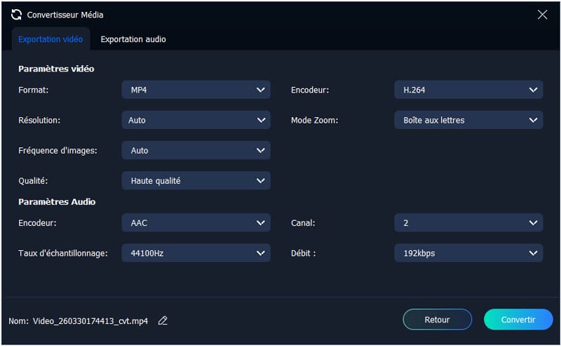Sélectionner Enregistreur Vidéo