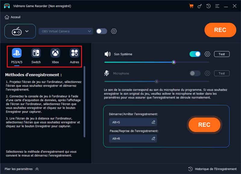Sélectionner Enregistreur Vidéo