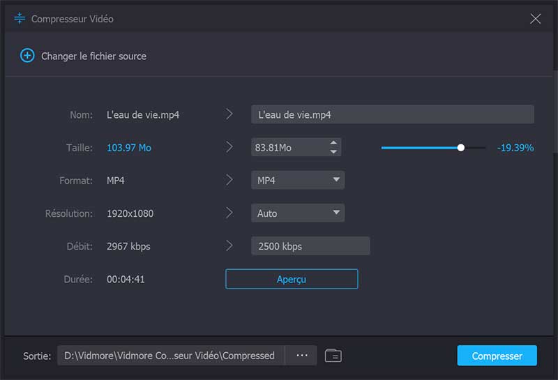 Compresser une vidéo MP4